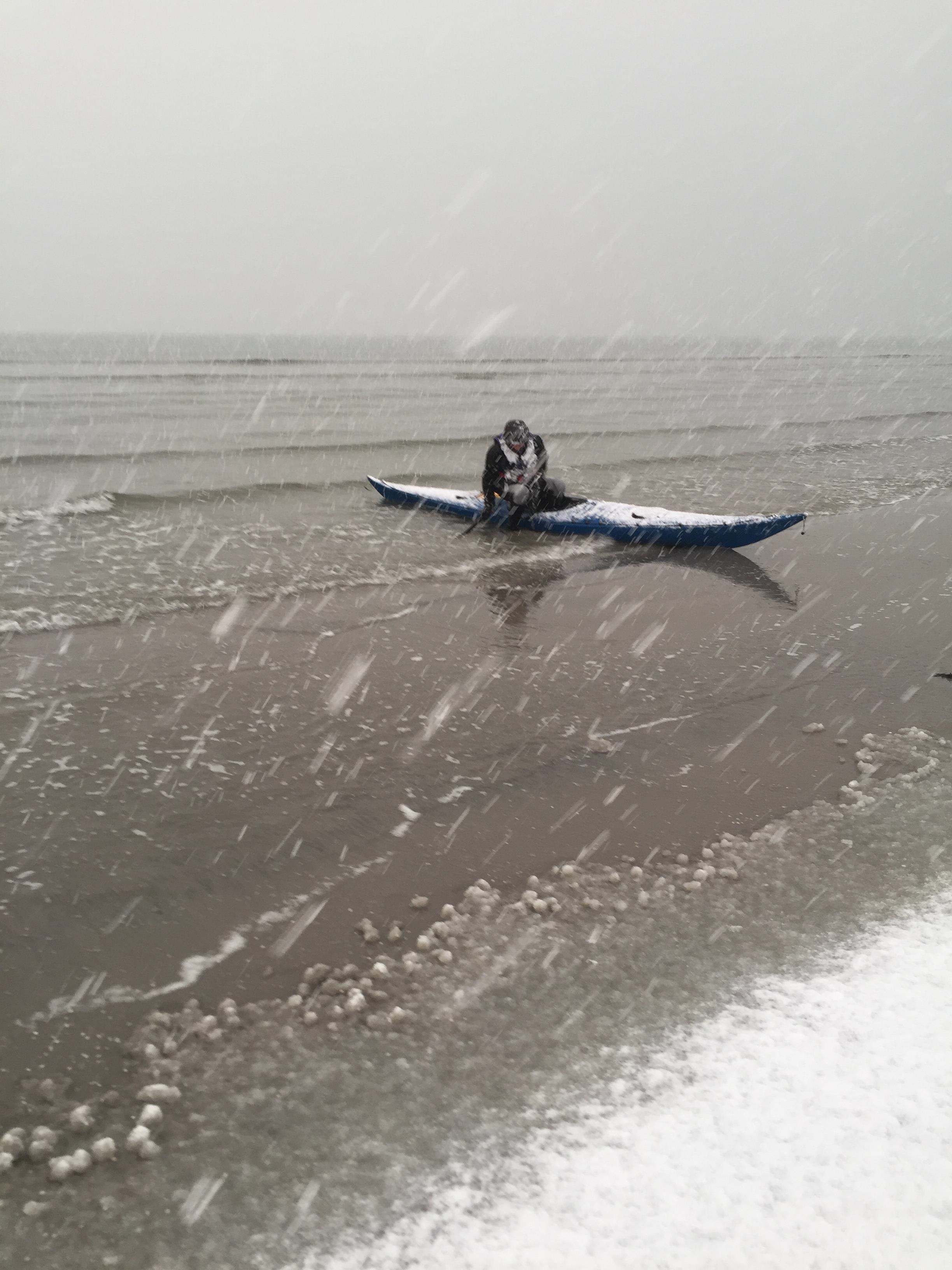 Havkajak på Læsø - Henning Munk i snevejr