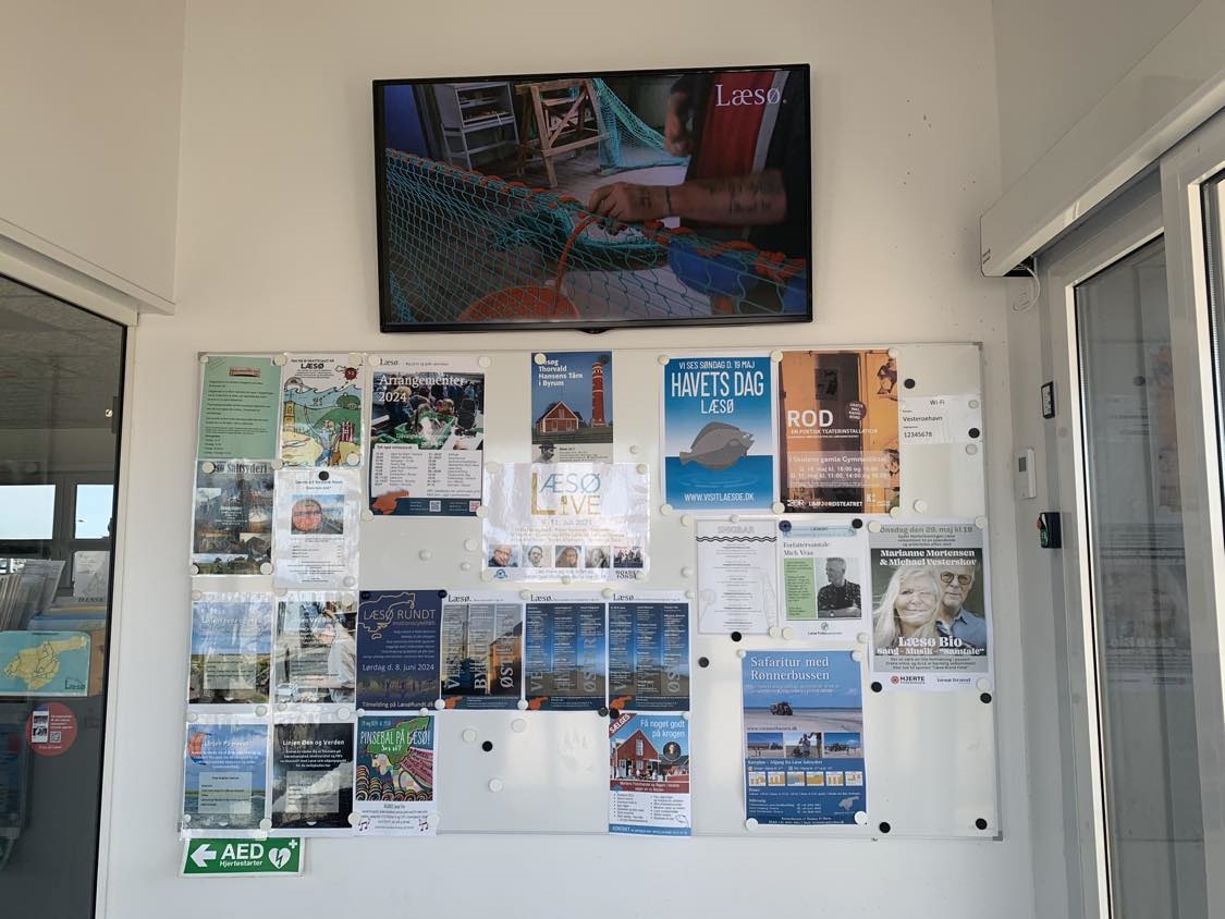 Skærmplacering LAG terminalen Vesterø