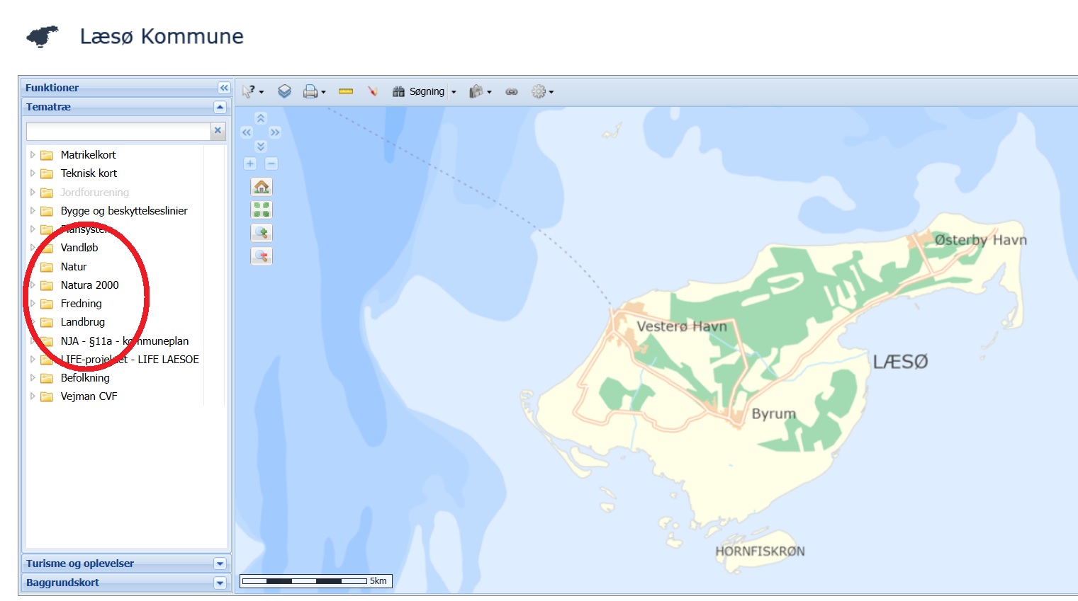 WebGis Læsø med faner
